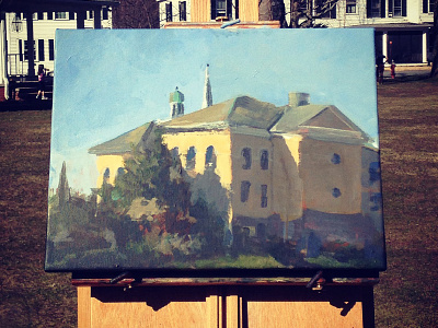 Sturbridge Library Painting acrylic painting pleinair