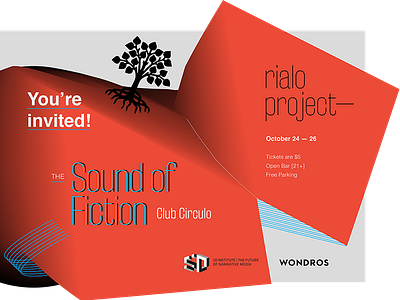 Sound of Fiction / Club Circulo 5d design fiction graphic illustrator invitation of project rialo sound wondros