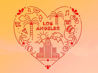 For the love of LA beach dtla entertainment food heart los angeles love melodiepisciotti palm trees sun