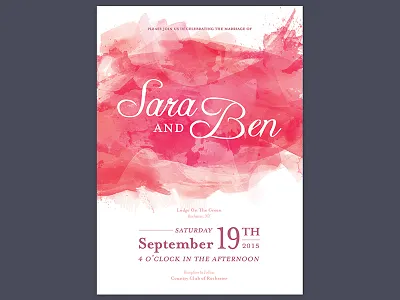 Watercolor Wedding Invitation invitation invite pink watercolor wedding weddings