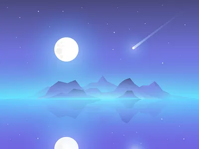 Comet comet moon night sea