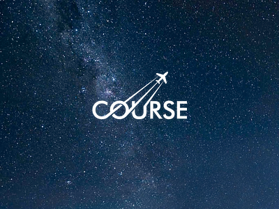 Course course fly logo path plane sky space track trip type way wordmark