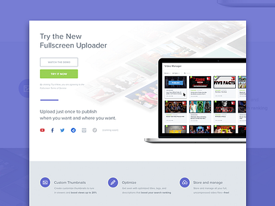 Uploader Splash preview branding design interface landing page ui web web design