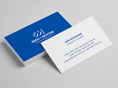 Meds In Motion branding business card health identity logo medical medicine pharmacy