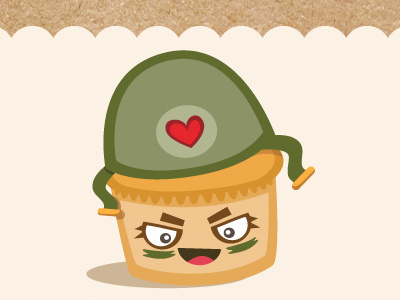 Cupcake Wars cartoon character cupcake game heart illustration soldier wars
