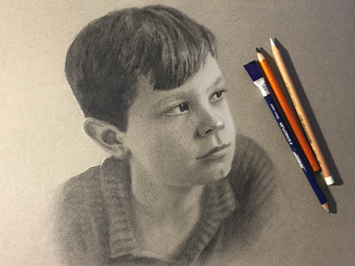 Harvey charcoal portrait