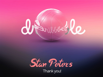 Hello Dribbble 3d ball debut dribbble first shot glass invite thanks