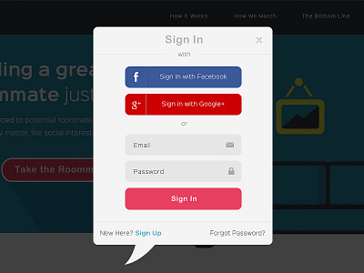 Sign In Modal :: Take 2 login login modal modal sign in ui user interface