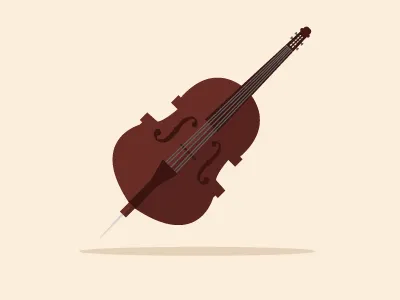 All about that doube bass flat icon illustration instrument music retro