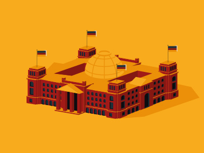 Reichstag berlin building city flag flat germany icon illustration illustrator magazine reichstag vector