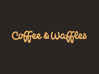 Coffee & Waffles cafe coffee custom food handwritten lettering logo logotype typography waffles