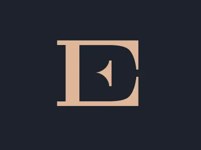 Logo Eremeev & Dementev | Law company d e initial negative space