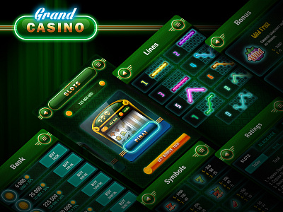 Grand Casino application cards casino game layout mobile uiux