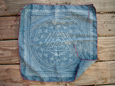 Traveller Denim Bandana austin texas bandana chambray denim drew lakin hand sewn screen printed traveller denim