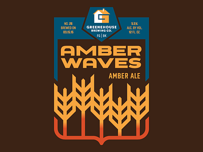 Amber Waves beer label packaging typography wheat