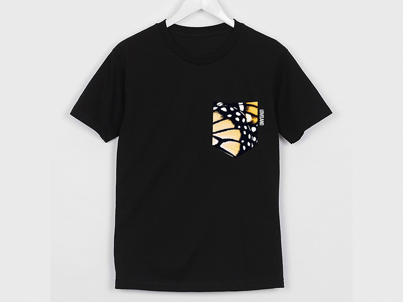 Tee pocket butterfly loveland shirt texture wing