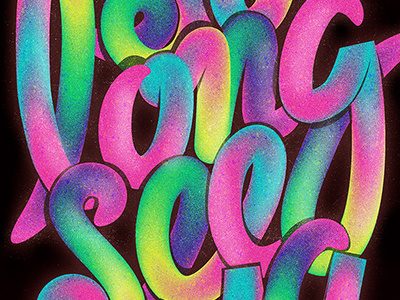 Cover for DSN magazine airbrush gradient script solong spraypaint typography