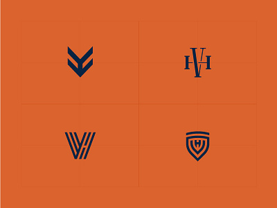 VH Monogram building h icon identity investment logo monogram negative space properties real estate shield v