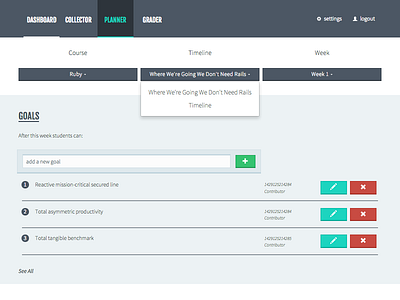 Tiy Curriculum Collector app application button grid hover input interface layout list style guide ui ux