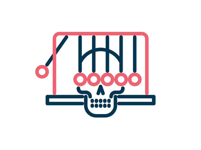 Newton's Cradle Skull animation death illustration skull toy