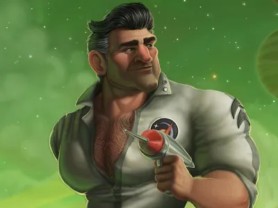 Outer space man 2! digital galaxy green hero illustration photoshop sci fi science space star trek wars