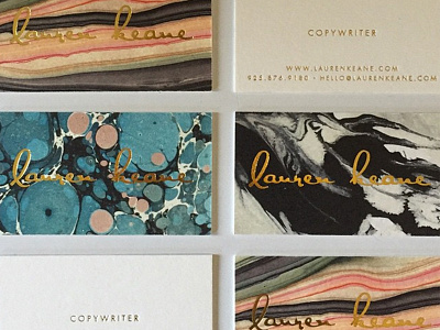 lauren keane business cards branding business cards identity lettering logo marbled paper