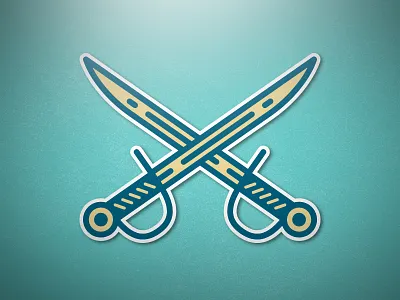 Cross Swords cross flat hipster icons line minimalist stroke sword swords