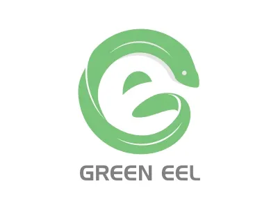 Green Eel Logo animal eel green logo mark