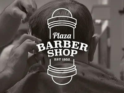 Plaza Barber Shop barber shop barbershop gabriel schut logo men traditional vintage
