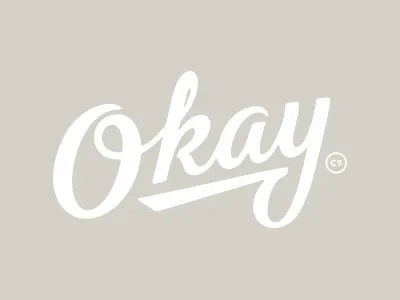 Okay typesetting baseball lettering logo okay script type typography wordmark