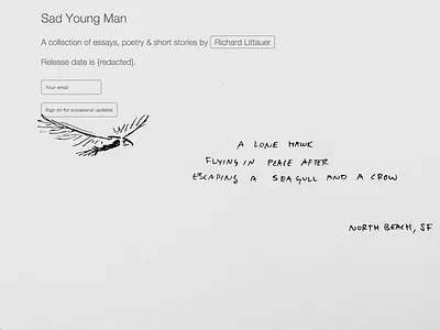 Sad Young Man art background drawing minimal website