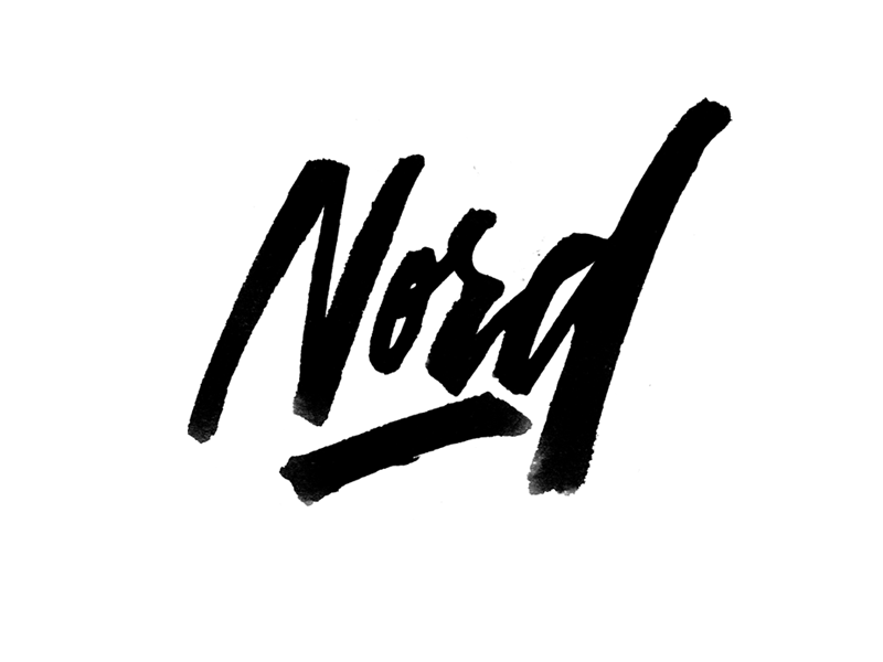 Nord brush brushpen calligraphy custom handmade lettering logo logotype nord rough sketches typography