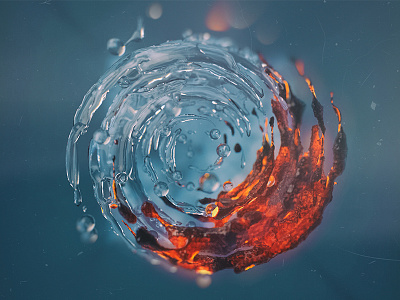 Water and Lava 3d c4d cinema 4d design dragon minimal paint render