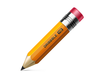 Hello Dribbble! 3d app icon illustration pencil realistic sketch