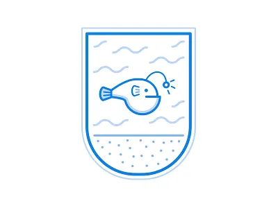 In Depth Tutorials badge blue fish sea