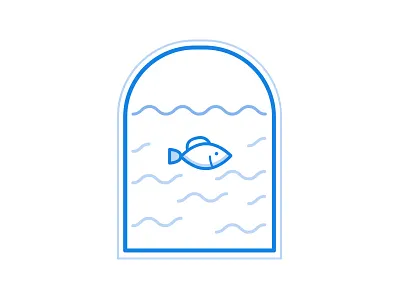 Updates badge blue fish sea