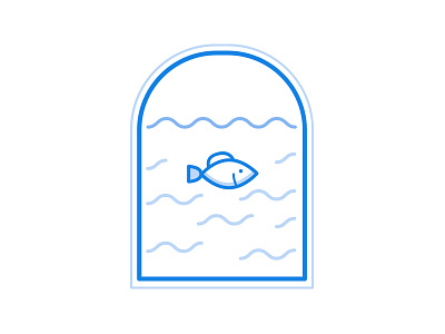 Updates badge blue fish sea