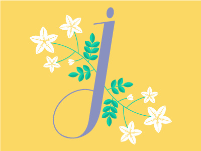 J is for Jasmine {& Javiera} 36 days flat illustration j of type vector