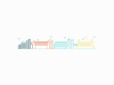 Skyline buildings city cityscape colours icons linear lines mono mono weight skyline town vectors