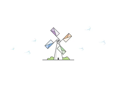 One SendGrid email illustration windmill