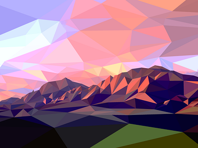 Low Poly Boulder boulder colorado flat irons low poly mountains