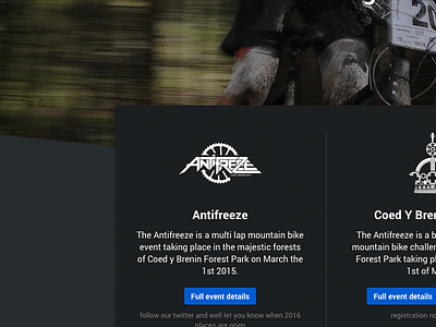 Events site bike events mtb ui ux website