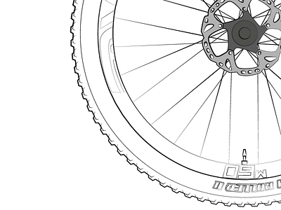 MTB Wheel bike cycle illustration mtb