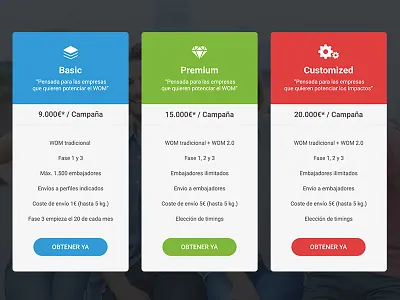 Pricing Marketing Campaigns android design flat ios marketing material plan pricing simple ui ux web