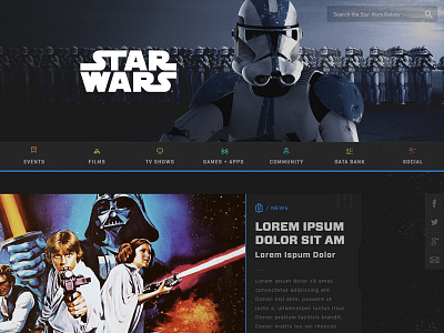 StarWars.com art direction design icons illustration jedi logo responsive rinker star wars ui ux website