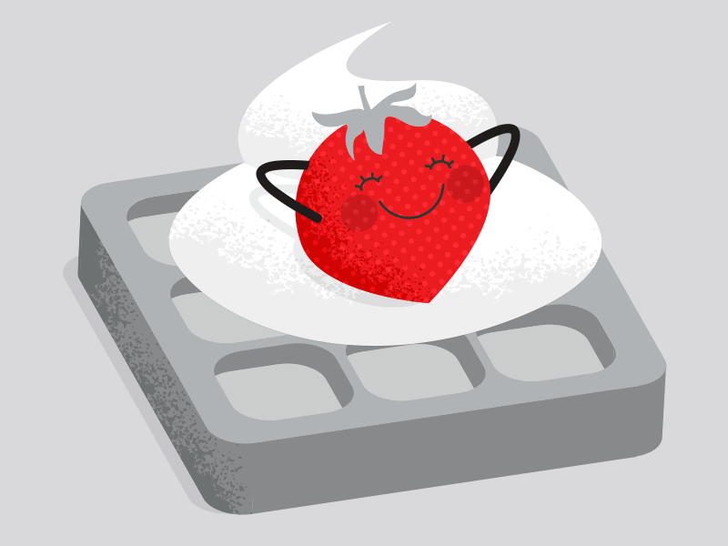 Waffling around with color strawberry waffle