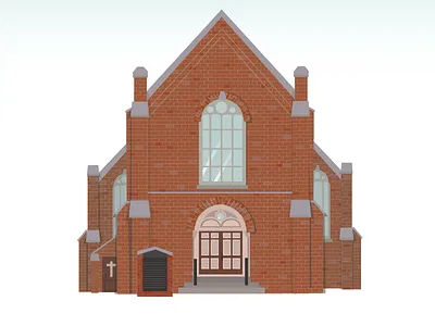 Church WIP arch brick church illustration sign sister wedding windows