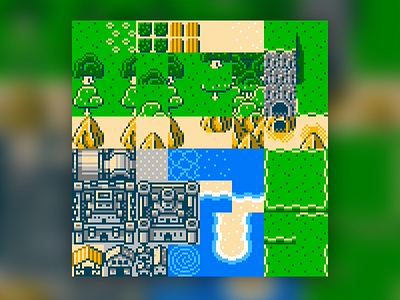 Tileset Preview 8 bit final fantasy game hof nes nintendo rpg spritesheet the hero of ferron tiles tileset video game