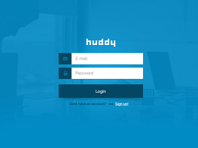 Huddy Login blue login web design