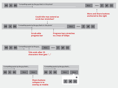 Responsive Audio Player audio player responsive wireframe